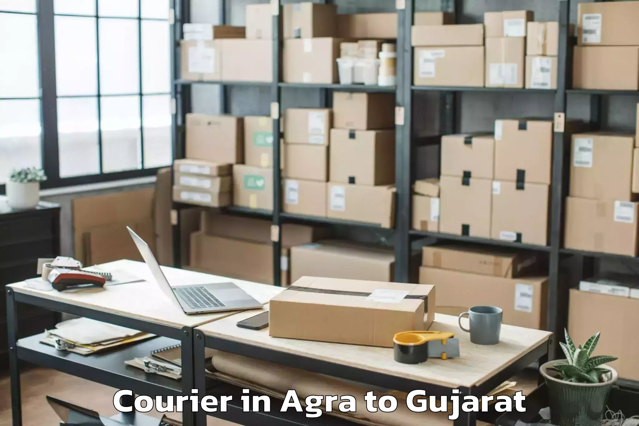 Reliable Agra to Saurashtra University Rajkot Courier